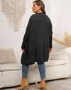 Plus Size Open Front Cardigan With Pockets