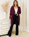 Long Sleeve Open Front Longline Cardigan