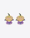 Demon Pumpkin Rhinestone Alloy Earrings