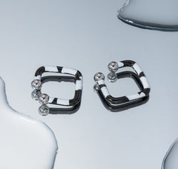 Stainless Steel Oil Drip Cuff Earrings