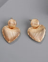 Zinc Alloy Ribbed Earrings