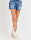 RISEN Low Rise Slit Denim Shorts