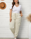 Plus Size Elastic Waist Joggers with Pockets