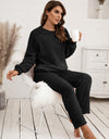 Ivy Lane Teddy Long Sleeve Top and Pants Lounge Set