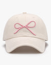 Bow Embroidered Cotton Baseball Cap