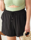 Zenobia Plus Size Drawstring Elastic Waist Shorts with Pockets