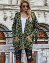 Leopard Longline Cardigan with Pockets