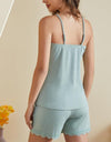 Ribbed Scoop Neck Top and Shorts Lounge Set