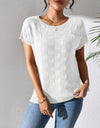 Round Neck Short Sleeve Knit Top