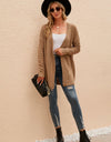 Openwork Horizontal Ribbing Open Front Cardigan