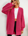 Open Front Dropped Shoulder Cardigan