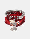 Silver-Plated Beaded Charm Bracelet