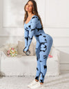 Scoop Neck Long Sleeve Active Jumpsuit