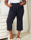 Judy Blue Full Size High Waist Tummy Control Garment Dyed Wide Cropped Jeans