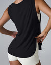 Slit Round Neck Active Tank