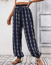 Tied Printed High Waist Pants