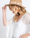 Fame Contrast Detail Wide Brim Straw Hat