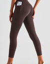 Wide Waistband Sports Leggings with Pockets