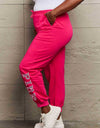 Simply Love Full Size PINK Graphic Sweatpants