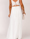 Elastic Waistband Split Maxi Skirt