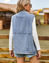 Sleeveless Denim Jacket with Pockets