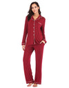 Collared Neck Long Sleeve Loungewear Set with Pockets