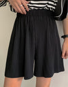 Accordion Pleated Wide Leg Shorts