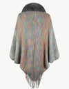 Open Front Fringe Hem Poncho