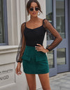 Ribbed Back Pocket Skirt