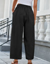 Drawstring Pocketed Wide Leg Pant