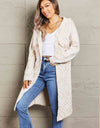 Printed Open Front Hooded Longline Cardigan