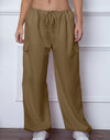 Drawstring Waist Pants with Pockets