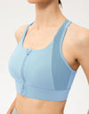 Zip-Up Round Neck Sports Bra