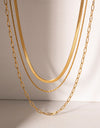 18K Gold-Plated Triple-Layered Necklace