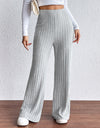 Ribbed Wide Leg Long Pants