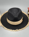 Raw Hem Raffia Hat