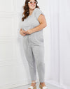 Culture Code Comfy Days Full Size Boat Neck Jumpsuit in Grey