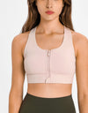 Zip Up Racerback Sports Bra