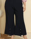 Plus Size Hem Detail Flare Pants