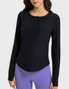 Round Neck Long Sleeve Sport Top