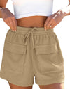 Drawstring High Waist Shorts with Pockets