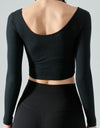 Halter Neck Long Sleeve Cropped Sports Top