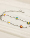 Flower & Cross Stainless Steel Bracelet