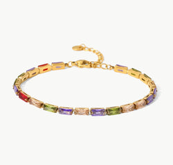 18K Gold Plated Multicolored Cubic Zirconia Bracelet