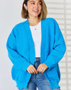 Open Front Dropped Shoulder Cardigan