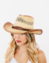 Fame Cutout Wide Brim Straw Hat