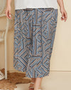 Plus Size Geometric Pleated Skirt