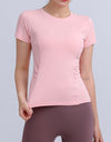 Round Neck Short Sleeve Active Top