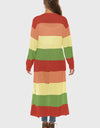 Color Block Long Sleeve Pocketed Cardigan