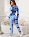 Scoop Neck Long Sleeve Active Jumpsuit